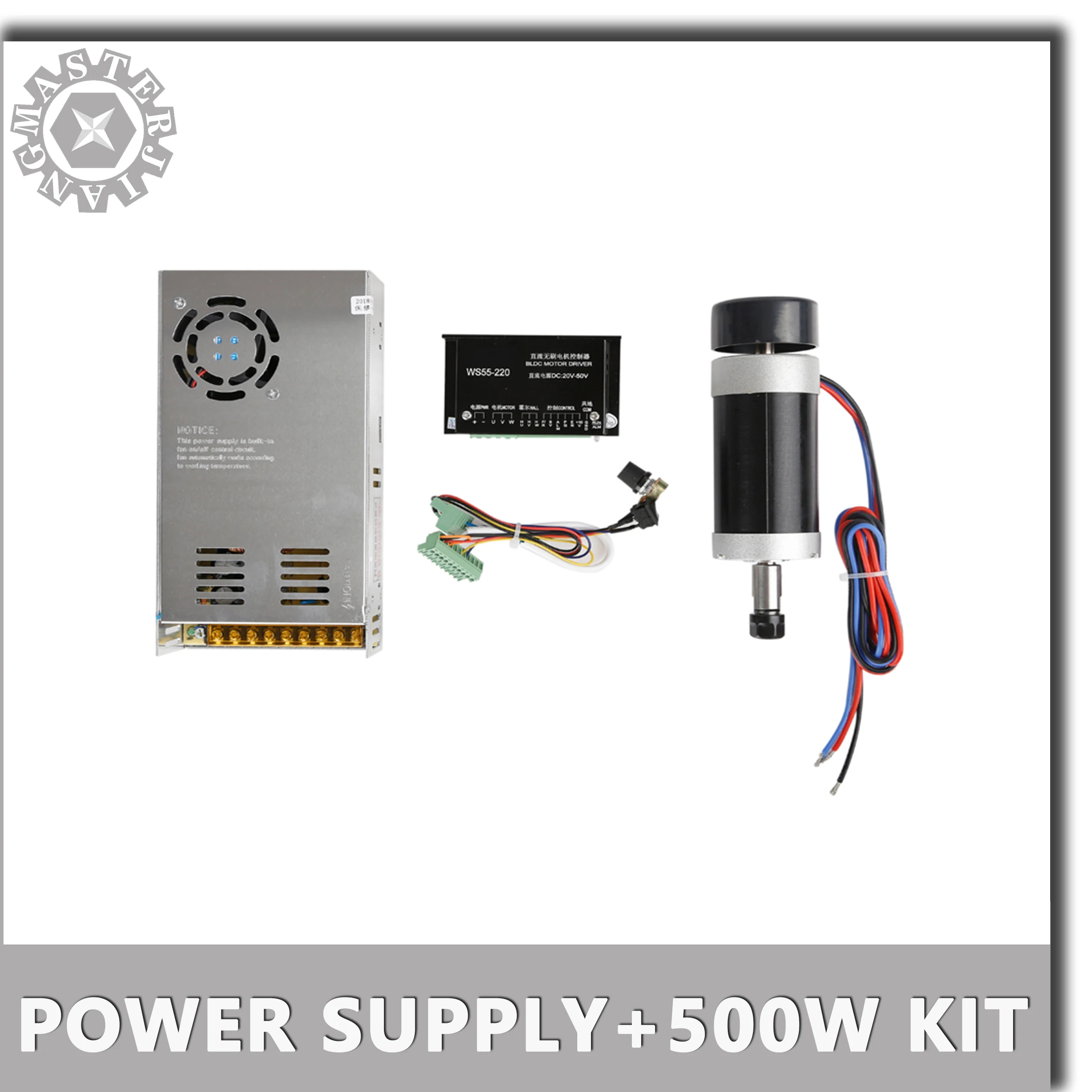 DC48V 12A Питание + Новый DC 500W/0.5KW ER11 55 мм с бесщеточным двигателем ЧПУ мотор шпинделя