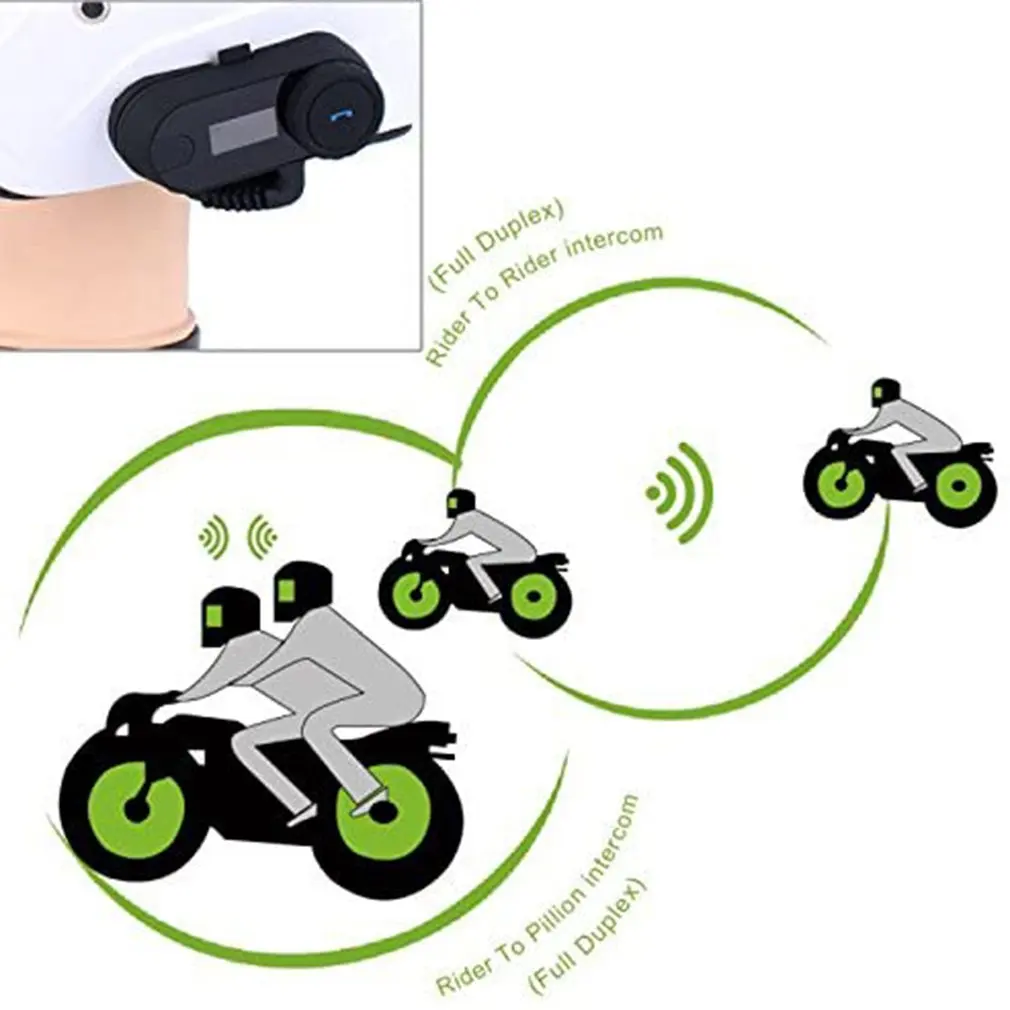 

800m Motorcycle Bluetooth Helmet Headset BT Wireless Earphone Waterproof Handsfree Headphone Motorbike Headsets