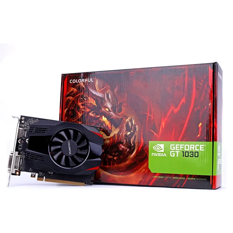 Цветная GeForce GTX1030 2G Nvidia GDDR5 GPU 2GB дешевая игровая карта E-s порт s видеокарта HDMI