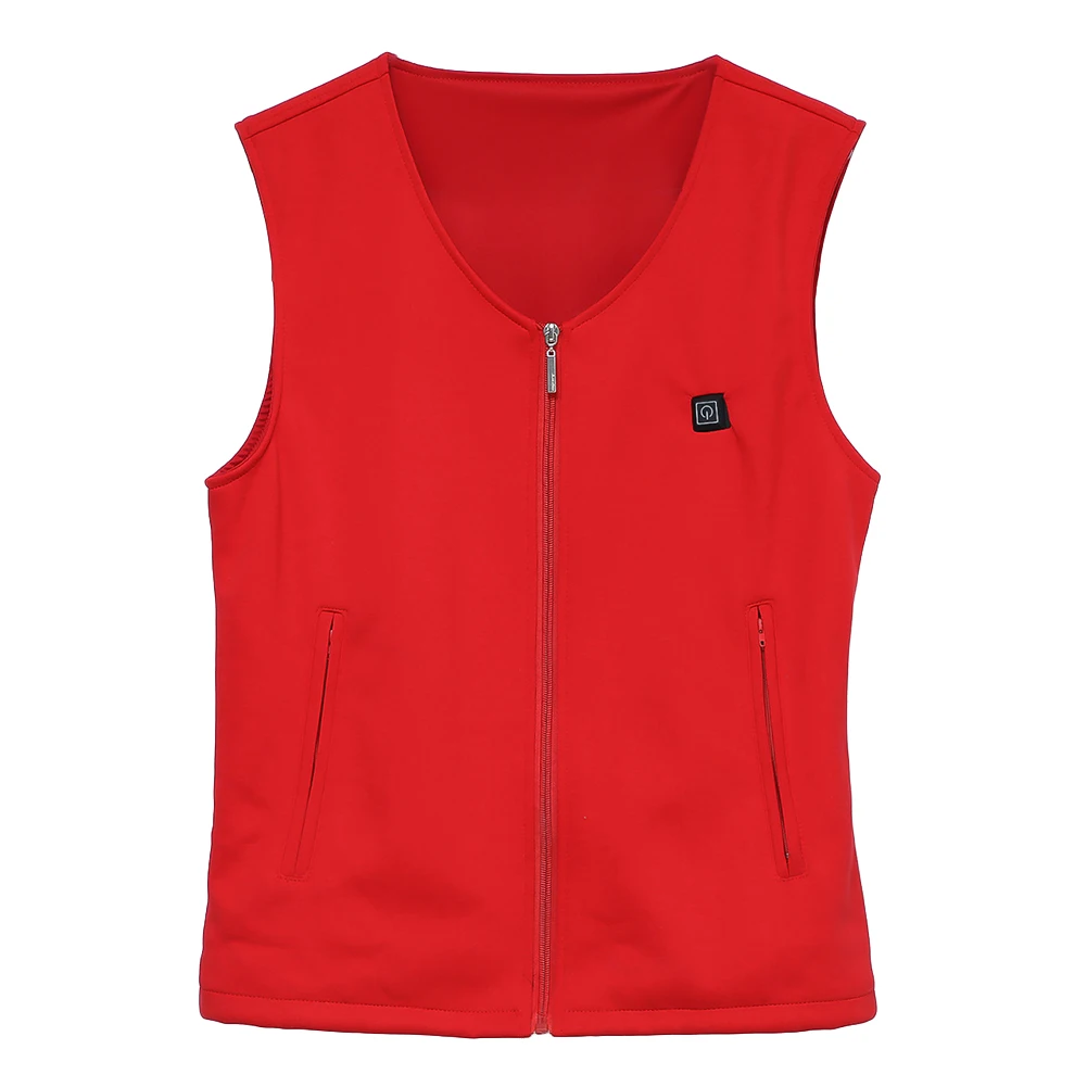 Мужская и женская зимняя теплая жилетка с электрическим подогревом застежка