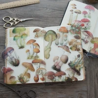 38pcs colorful natural wild mushroom style transparent sticker scrapbooking diy gift packing label gift decoration tag
