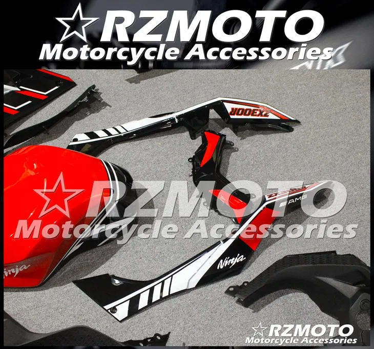 

4 Gifts New ABS Motorcycle Fairing Kits Fit for Kawasaki Ninja300 ZX300R EX300 2013 2014 2015 2016 2017 Body set Red Black