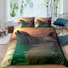 Прекрасный 3D Постельное белье из микрофибры морской Дельфин и милые, мягкие и легкие Стёганое одеяло наволочка пододеяльник простынь набор для дропшиппинг