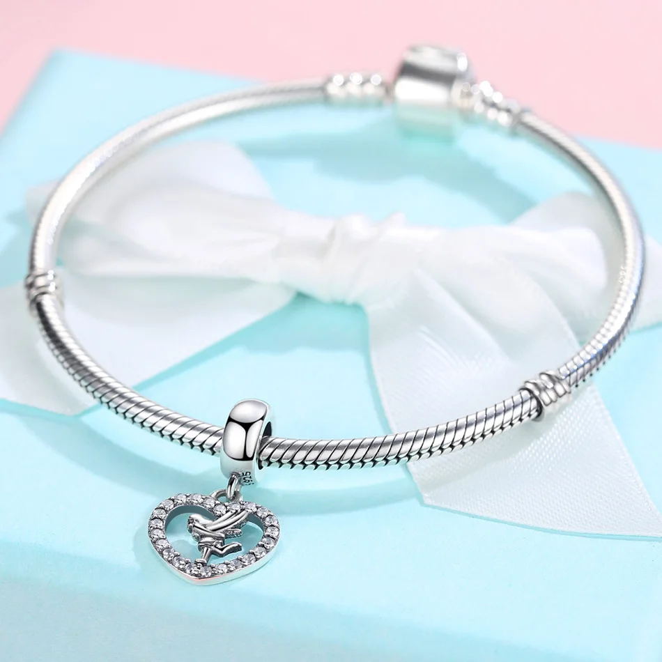 Стерлингового серебра маленький угол Подвеска со стразами Фианит