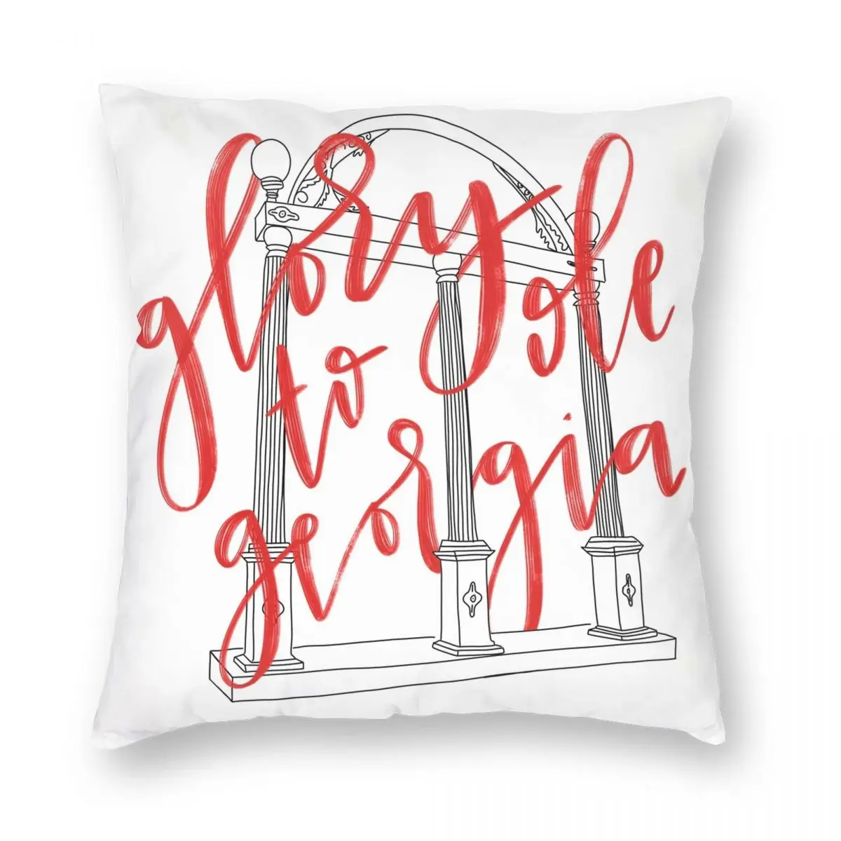 

Glory To Ole Georgia Square Pillowcase Polyester Linen Velvet Creative Zip Decor Sofa Seater Cushion Case