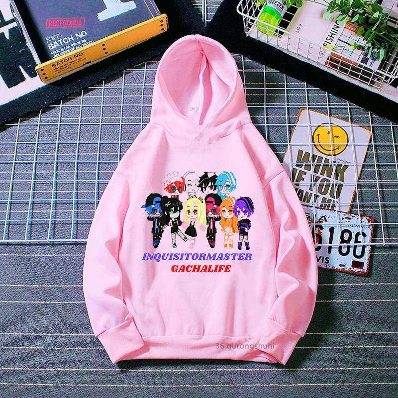 

New Hot Sale Girls Hoodie Funny Inquisitormaster Gachalife Cartoon Print Children's Spring, Autumn Winter Sweatshirt Streetwear