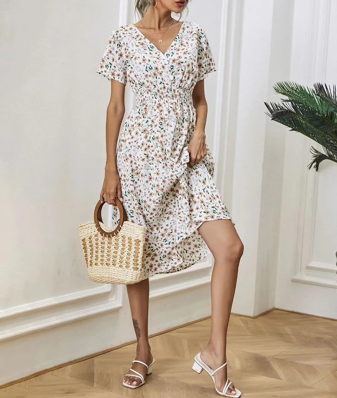 

Summer 2021 small shredded print dress vestido de mujer woman dress dresses for women undefined
