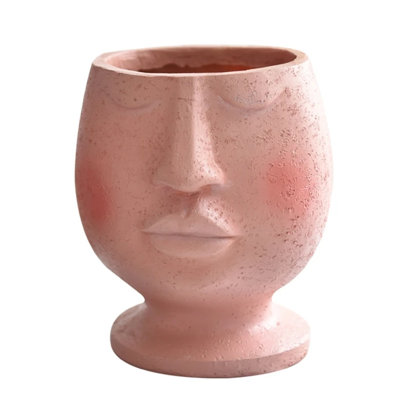 Creative Face Flower Pot Arificial Human Head Planter Pots Succulent Planter for Home Garden Yard Decoration Resin Vase