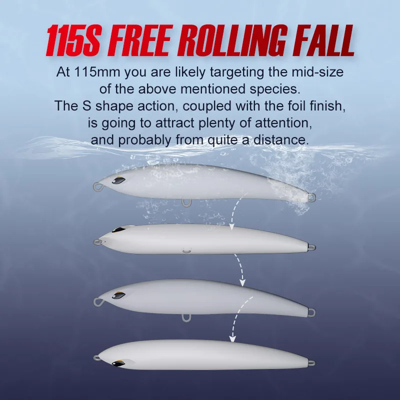 Noeby Sinking Pencil Fishing Lure 115mm54g 150mm62g 185mm127g Stickbait Wobbler Artificial Hard Bait for Sea Tuna Fishing Lure