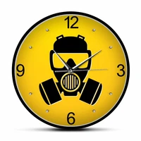 use gas mask modern design hazardous symbol wall clock radioactive wall art office d%c3%a9cor clock watch toxic warning danger sign