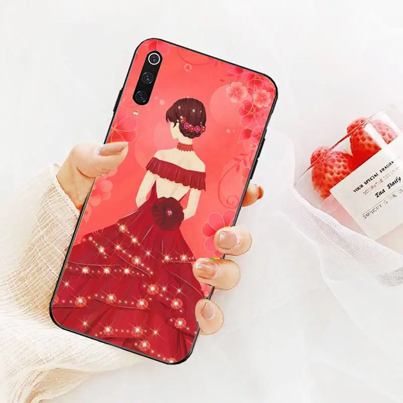 

The Back Of The Princess Phone Case For Redmi 9A 8A 7 6 6A Note 9 8 8T Pro Max Redmi 9 K20 K30 Pro Black Soft TPU Case