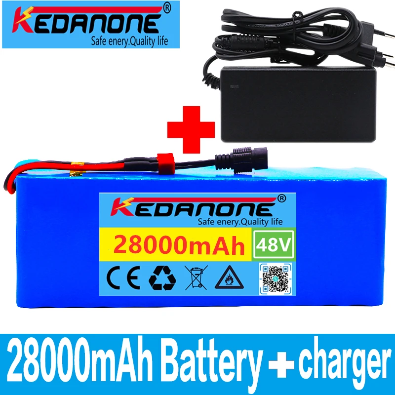 48v литий ионный аккумулятор 48V 28Ah 1000W 13S3P комплект батарей Аккумулятор для