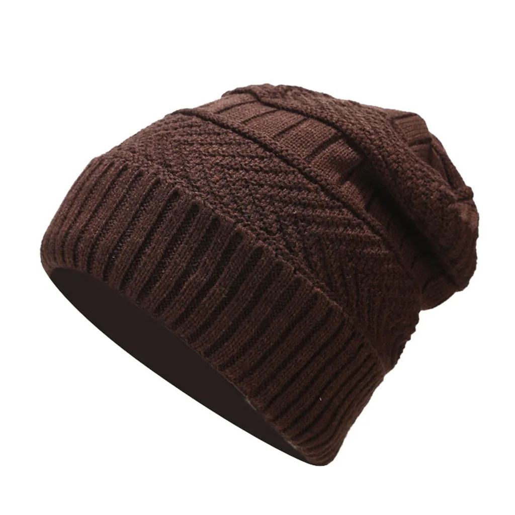 Мужские Женские зимние Пуховые головные уборы, вязаная однотонная шляпа, ворсовая шапка, повседневные наушники, женские зимние шапки, Красная шапка, женская шапка
