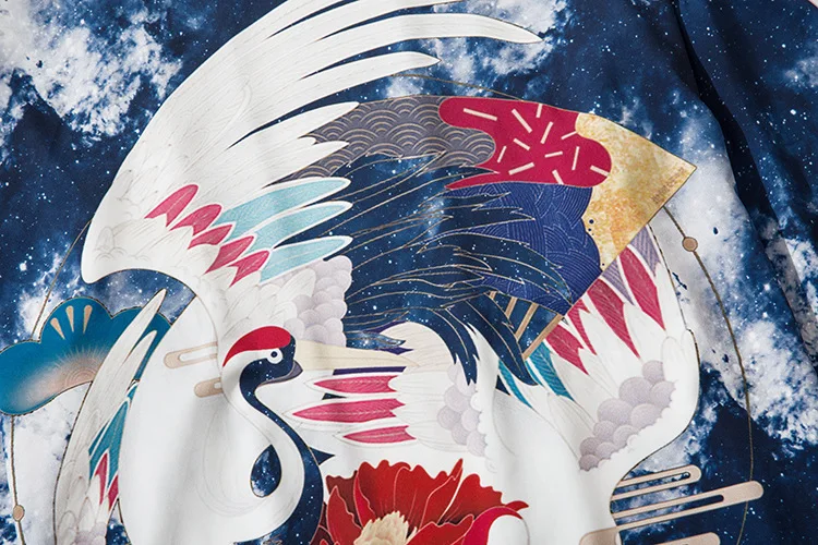 

2020 Summer Crane Printed Japanese Style Cat Samurai Kimono Streetwear Men Women Cardigan Japan Harajuku Robe Anime Clothes