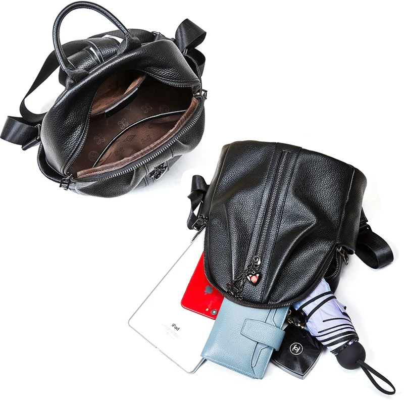 Леди 100% Натуральная Воловья кожа леди рюкзак жакет кожаный для путешествий Книга