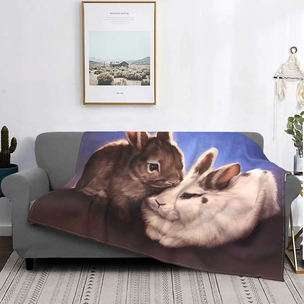 

Animal Rabbit Blanket Fleece Decoration Cute Multifunction Super Soft Throw Blankets for Bedding Car Bedding Throws