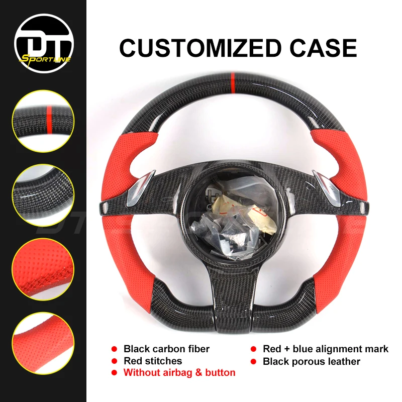 

For Pors-che 997 for Cayenne 957 For Panemera 970 911 For Cayman 2011-2014 Carbon Fiber Steering Wheel Carbon Ruder Customized