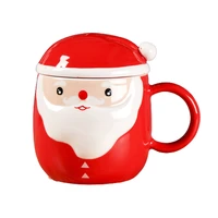1pcs creative santa claus ceramic cup large capacity christmas coffee mug cute xmas drinking cup gift for family and friends