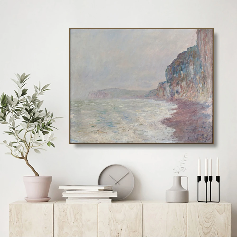Скалы серая погода от Monet Настенная картина холст с печатью постера живопись