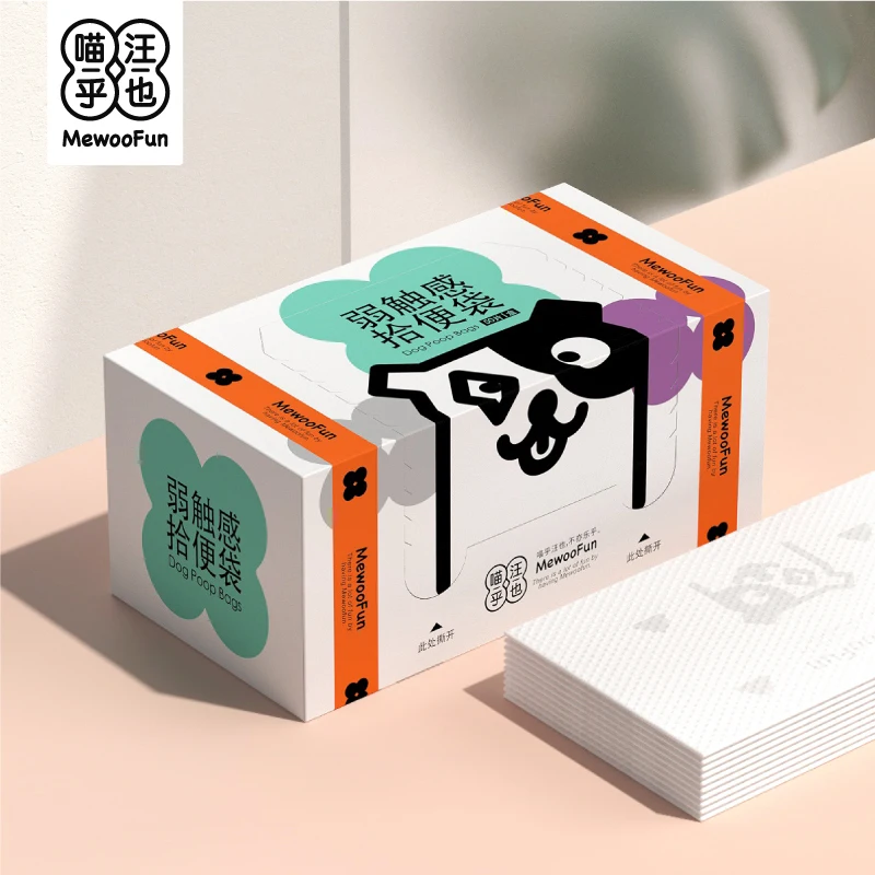 

50 Pcs Pet Dog Poop Bag Durable Paper Material Soluble Shit Garbage Pick-up Bags Waste Puppy Dispenser Outdoor Cleaning Package