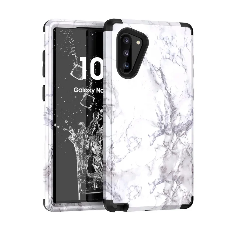 Ударопрочный мраморный чехол для samsung Galaxy Note 10 9 S9 S10 Plus S10+ Гибридный чехол 3 в 1 прочный защитный чехол для телефона