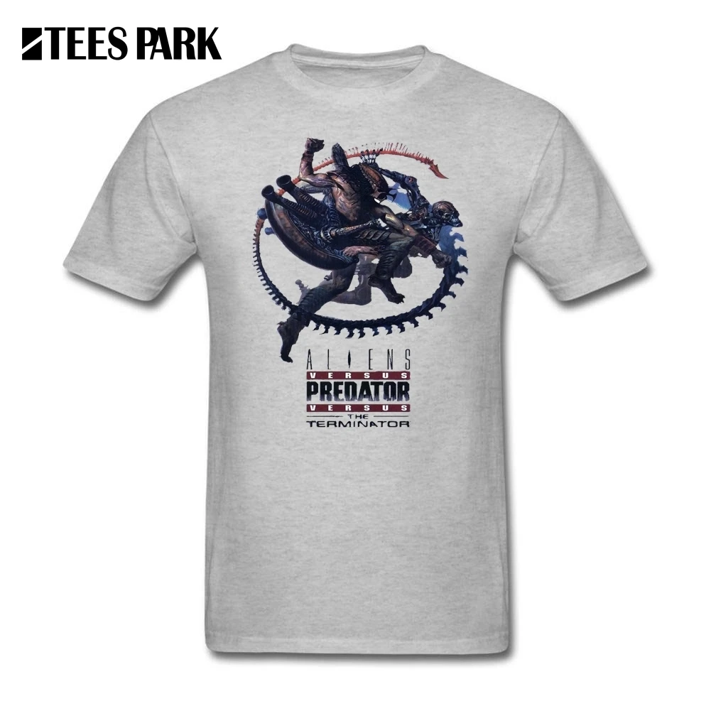 Большой Размеры футболка Чужой против Хищника VS Терминатор хлопковая Футболка