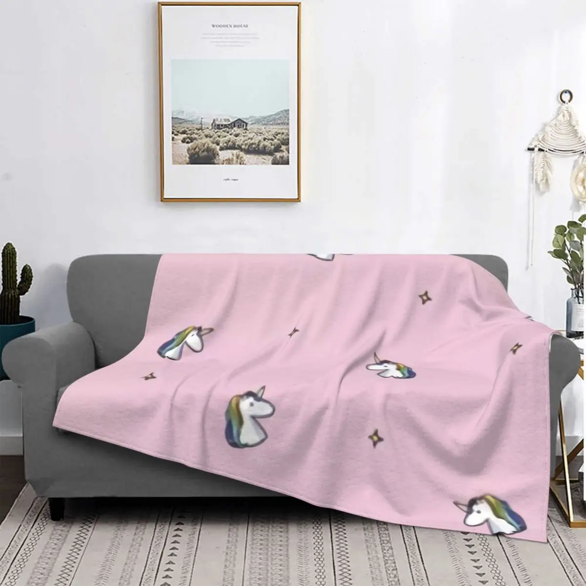 

Unicorn Blanket Pink Modern Cotton Breathable Flannel Throw Blankets For Bedding Bedspread Free Shipping