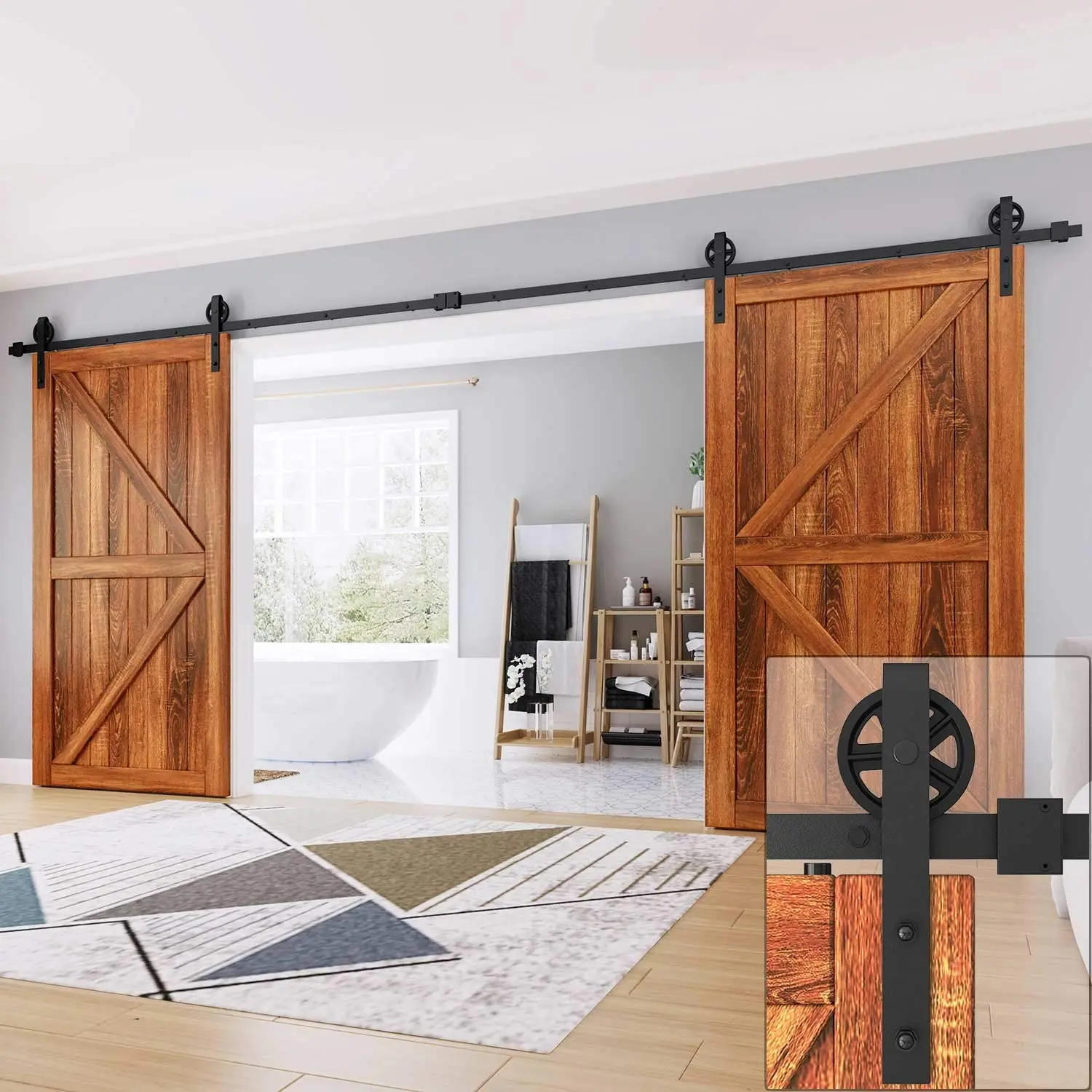 Большие колеса двойная дверь сверхмощные строительные дорожки и ролики горки