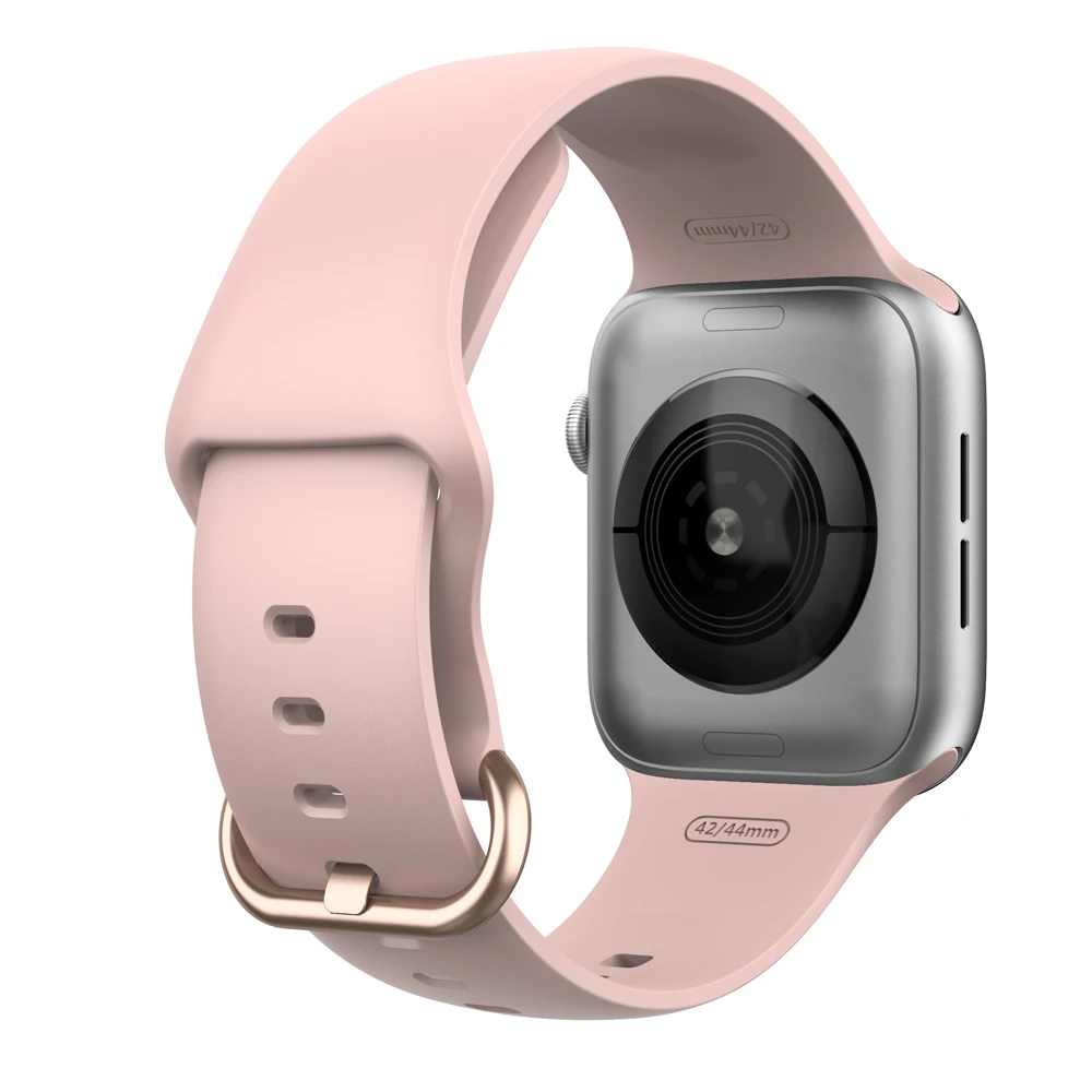 Силиконовый ремешок для apple watch band 44 мм 40 correa наручных часов iwatch 42 38 спортивный