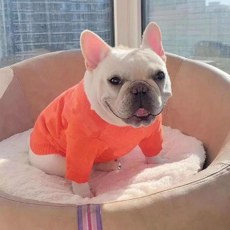 

2021 New Autumn and Winter Luxury Pet Sweater French Bulldog Chihuahua Dachshund Brand Designer Dog Clothes Pet Products