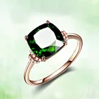 Простое розовое золото зеленый драгоценный камень кольцо очарование для женщин, кольцо, кольцо из нержавеющей стали модные украшения для коктейля, вечеринки Свадебные Кольца Юбилей Подарок