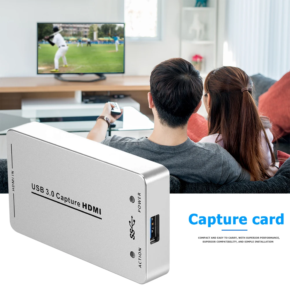 

USB 3.0 Video Capture Card HDMI-compatible to USB3.0 Capture Dongle 1080P/60Hz Video Card for Game Streaming Live