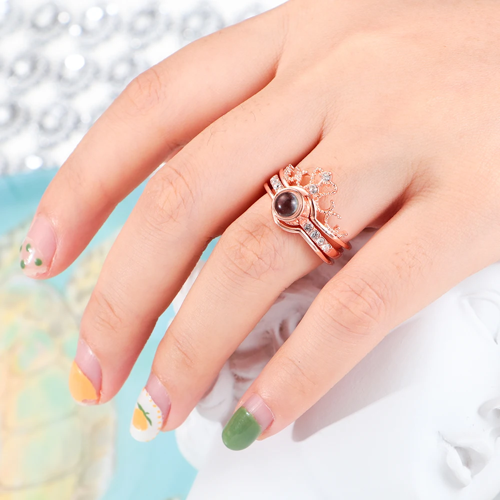 Проекционное кольцо романтические парные кольца 100 язык я люблю тебя свадебные