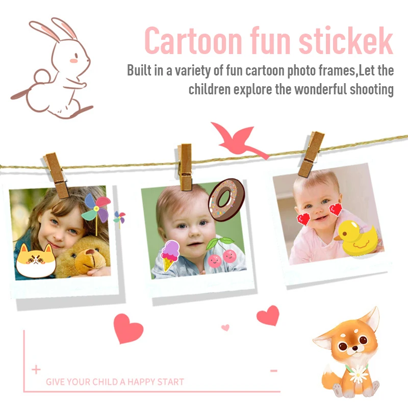 

Kids Camera HD Digital Camera 12MP Cute Cartoon Bear Shape 2 Inch IPS Screen Mini Camera For Children Toy Education Gift For Kid