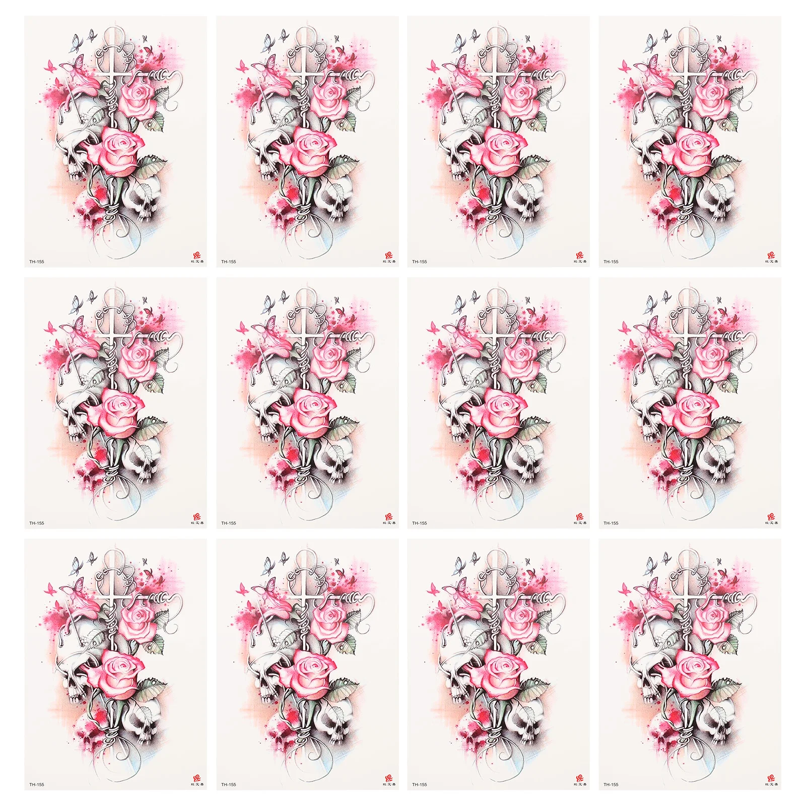 

12 листов наклеек с розами романтические наклейки с цветами временные наклейки