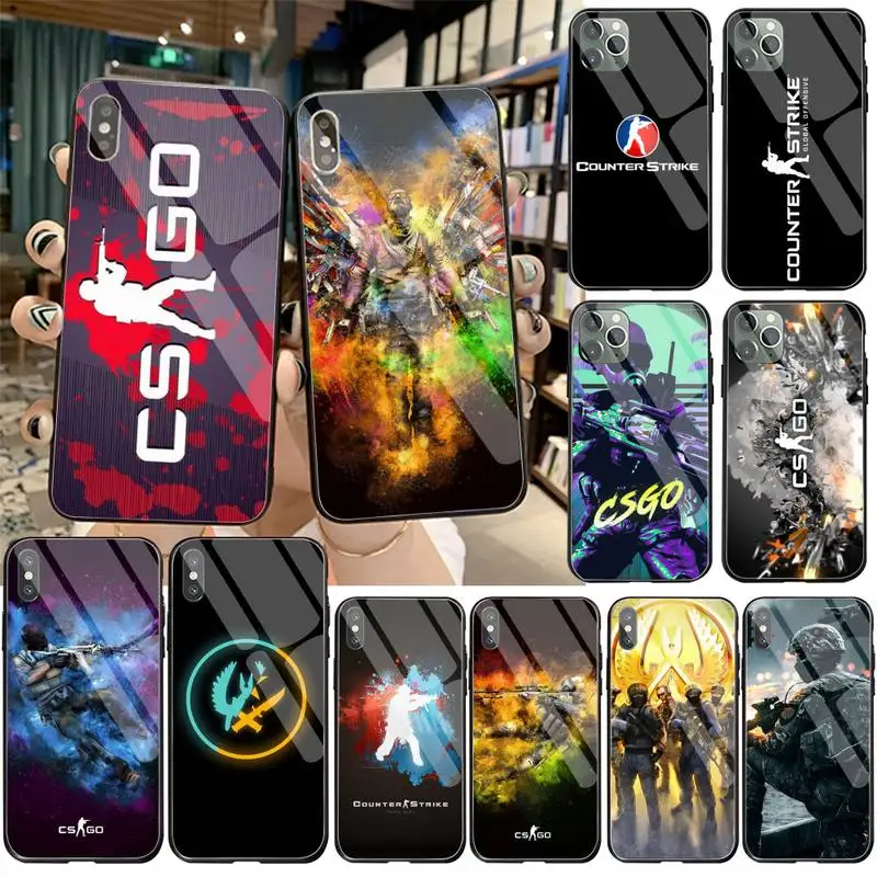 YJZFDYRM Counter Strike CS GO чехол для телефона из закаленного стекла iPhone 11 Pro XR XS MAX 8X7 6S 6 Plus SE