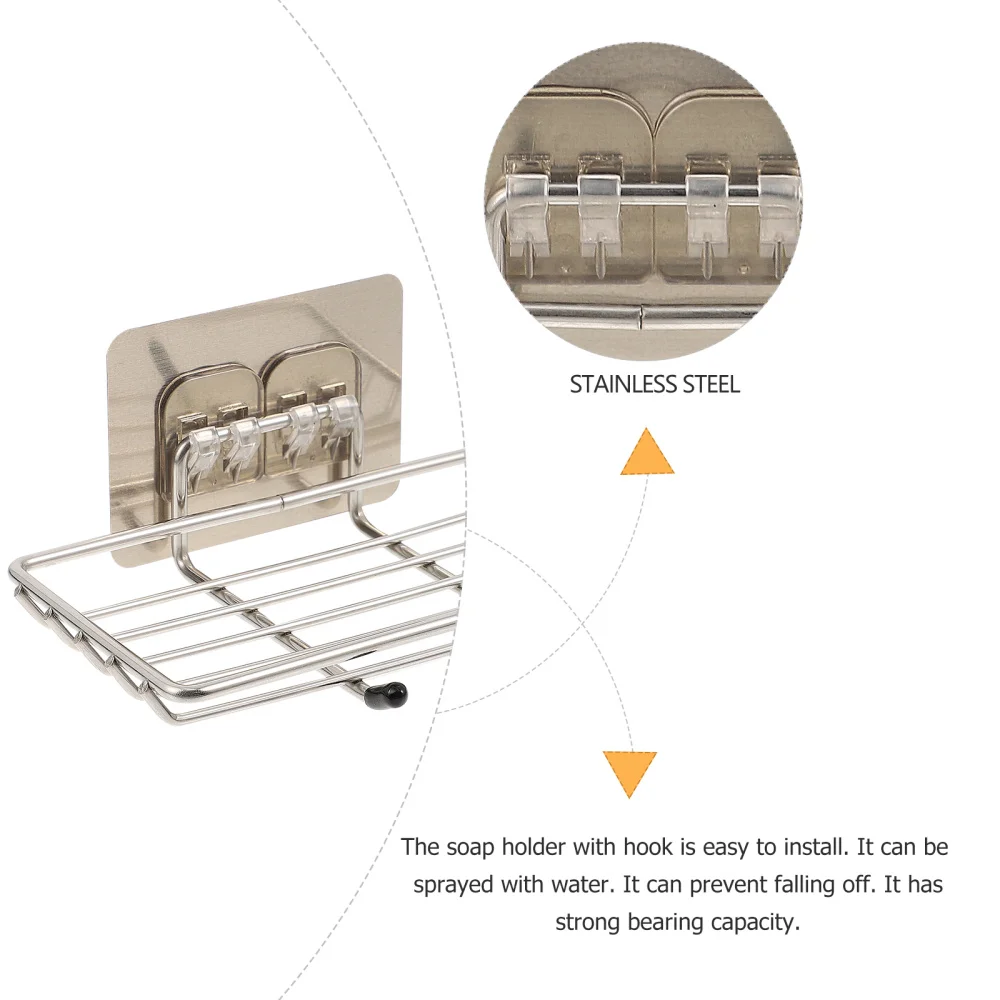 

2pcs Punch-free Shelf Bathroom Kitchen Storage Panel Holder Draining Soap Holder