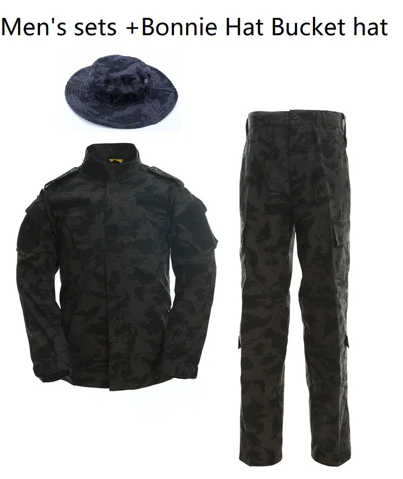 Camouflage Sets Collection Black Camouflage Uniform Men Balaclava Camouflage Balaclava Ribstop Military Unforms With Hats
