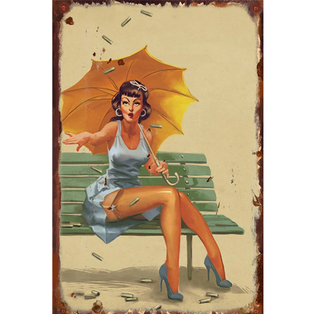 Европейская Сексуальная металлическая вывеска винтажный постер ретро Оловянная