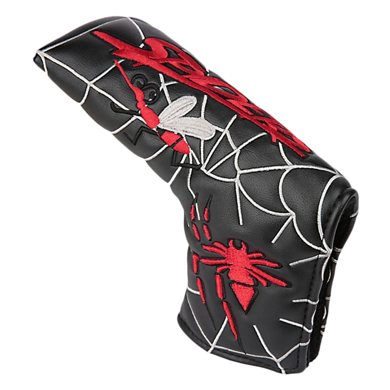 

Golf Head Cover with Spider Embroidery Golf Mallet/Blade Putter/ Driver /Fairway Wood Black