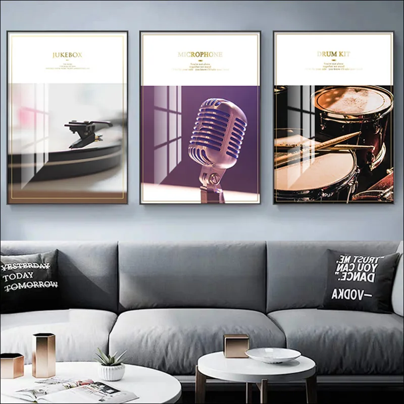 

Modern Poster Canvas Mural Decorative Painting Art Piano Room Musical Instrument Music Painting Guitar Hanging Guitar Paintin