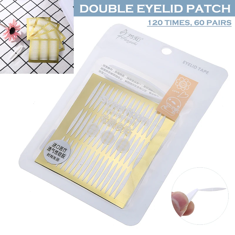 

60 Pairs Double Sided Eyelid Adhesive Tape Stickers Invisible Eyelid Sticker Self-adhesive Eye Lift Strips Eye Make-up Tool Kit