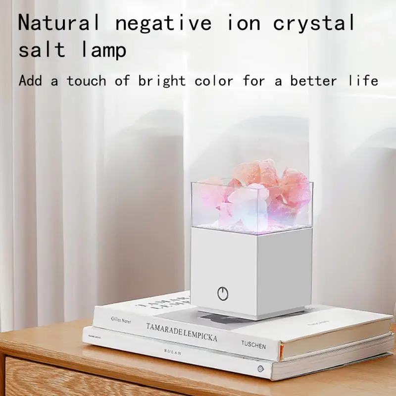 

Crystal Natural Himalayan Salt Lamp USB Led Multicolor Night Light Table Lava Lamps For Bedroom Bedside Fixture Christmas Decor