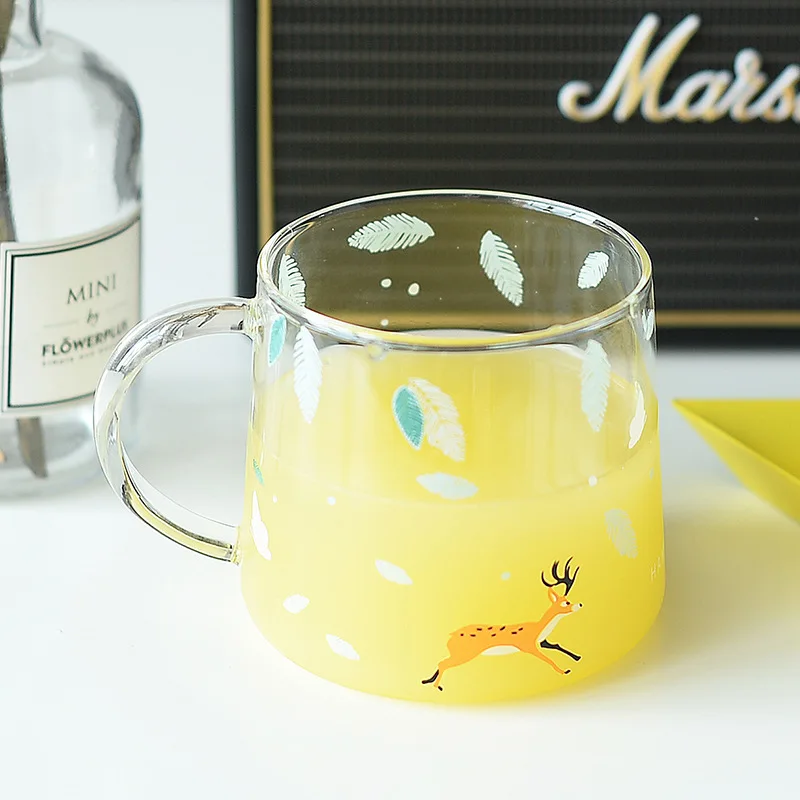 Креативная стеклянная кофейная кружка Сиба ину 320 мл милая чайная в виде белки