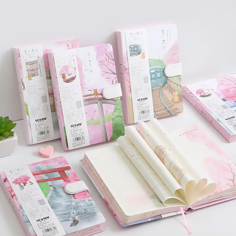 Cadernos para Menina Criativo Colorido Agenda Estudante Planejador Escola Bala Diário Caderno Kawaii Jornaling Papelaria Escritório