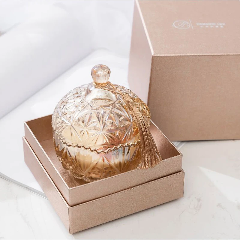 

INS Style Floral Glass Aromatherapy Candle Gift Box Set Handmade Dried Flower Fragrance Soy Candle Creative Gift