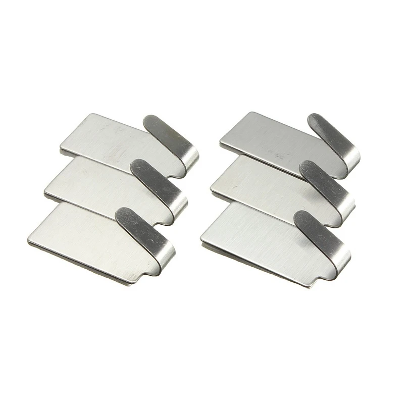

6Pcs Stainless Steel Self Adhesive Stick Wall Hook Hanger Holder