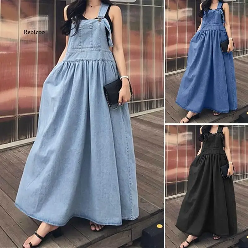 

Элегантное платье из джинсовой ткани, соблазнительный богемный сарафан, летнее праздничное платье 2021, винтажное однотонное длинное платье ...