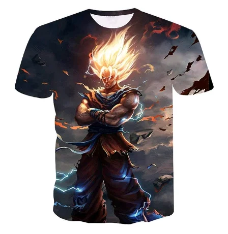 LISCN Летняя мода Мужская Женская толстовка 3D принт аниме Dragon Ball Wukong футболка