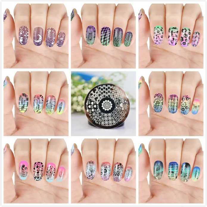 BeautyBigBang 6*12 см прямоугольные пластины для штамповки ногтей летние цветочные геометрические трафареты для дизайна ногтей